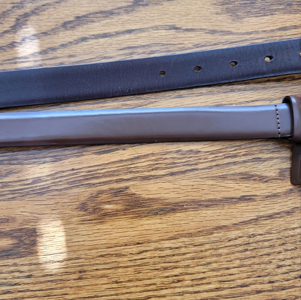 Coach Genuine Brown Silver Leather Belt Size M